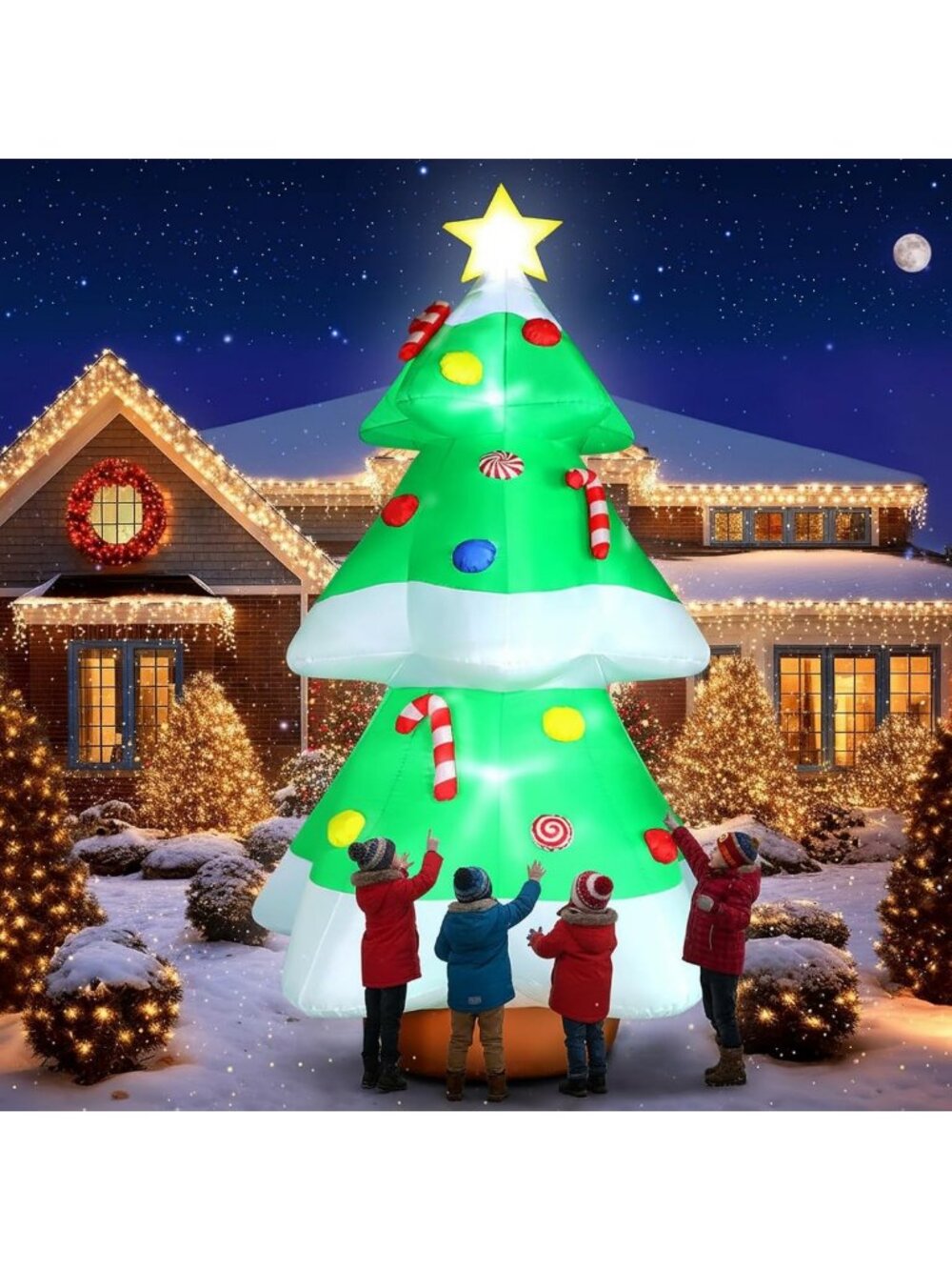 10 FT Christmas Tree Inflatables Outdoor Decorations with LED Lights, Giant Blow